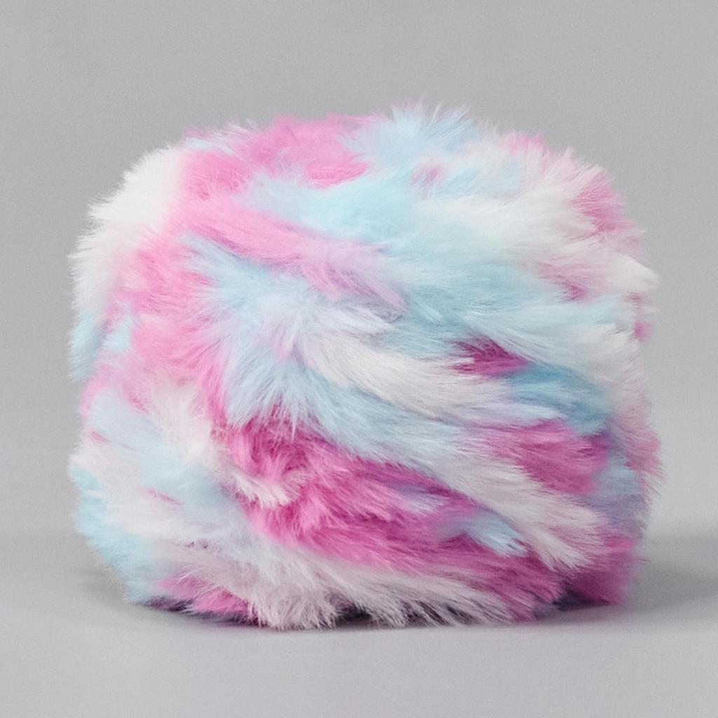 Gradient Dyed Faux Fur Hand-Spun Mink Velvet Yarn – Perfect for DIY Chunky Scarves and Hats