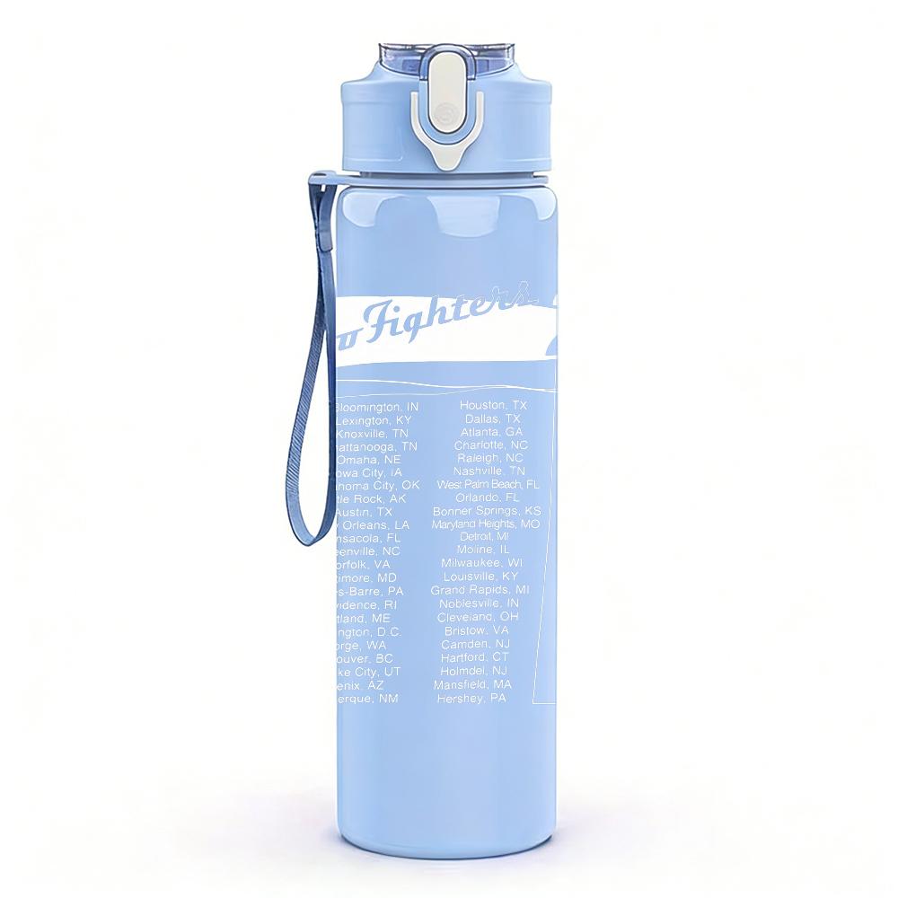 1PC Plain Blank Minimalist White Print 750ml Portable Sports Water Bottle Leakproof Gym Outdoor Travel Drink Cup