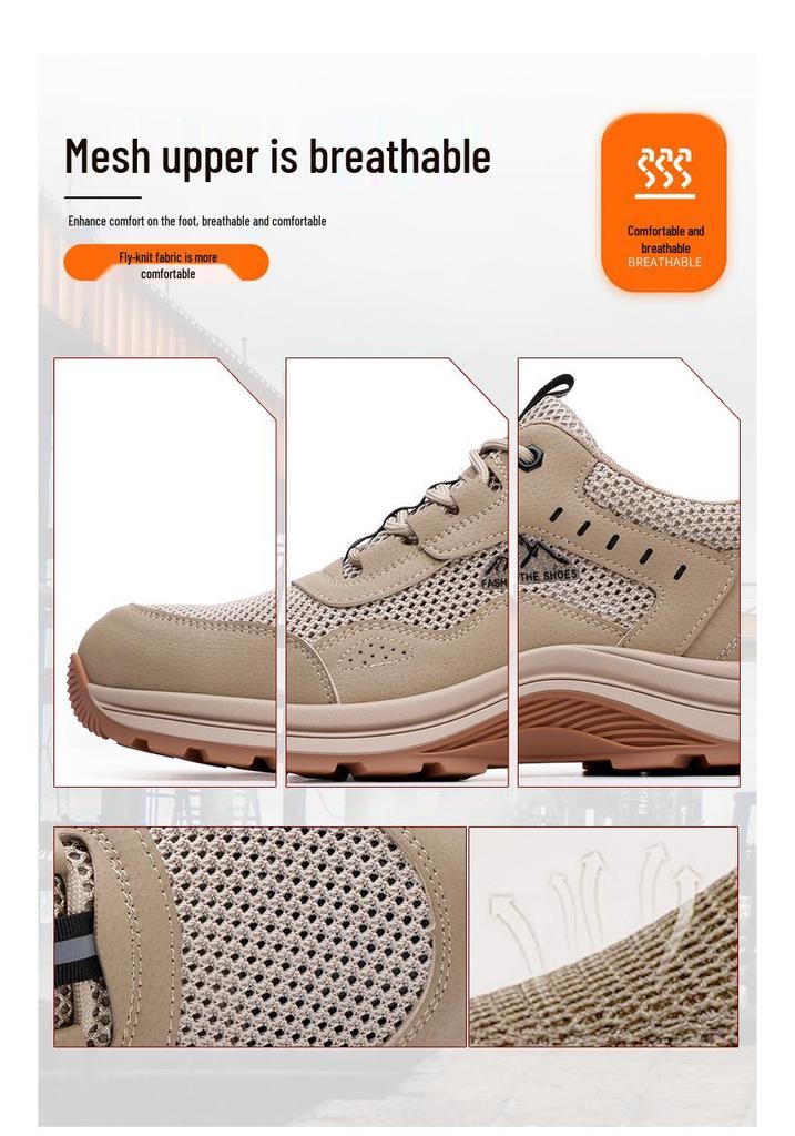 Men's Anti-Smash, Anti-Puncture Work Safety Shoes for Construction and Mines