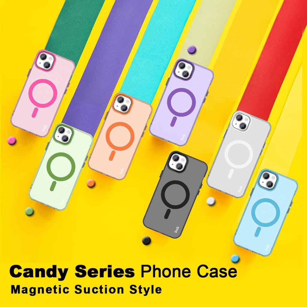 For iPhone 14/13 Case Compatible with MagSafe Candy Color Anti Drop TPU+PET Back Cover