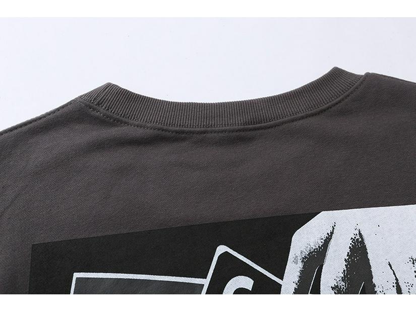 CAVEMPT Retro Print Round Neck Hoodie - Japanese Trendy Brand
