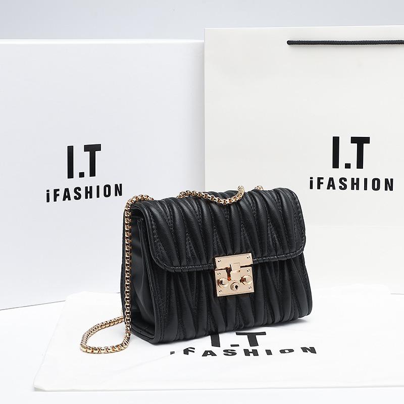 

Fashion trend single shoulder women s bag bag, striped tassel buckle chain crossbody small square bag чёрный