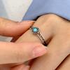 47Bag 925 Silver Opal And Rose Quartz Gemstone Ring Feliz