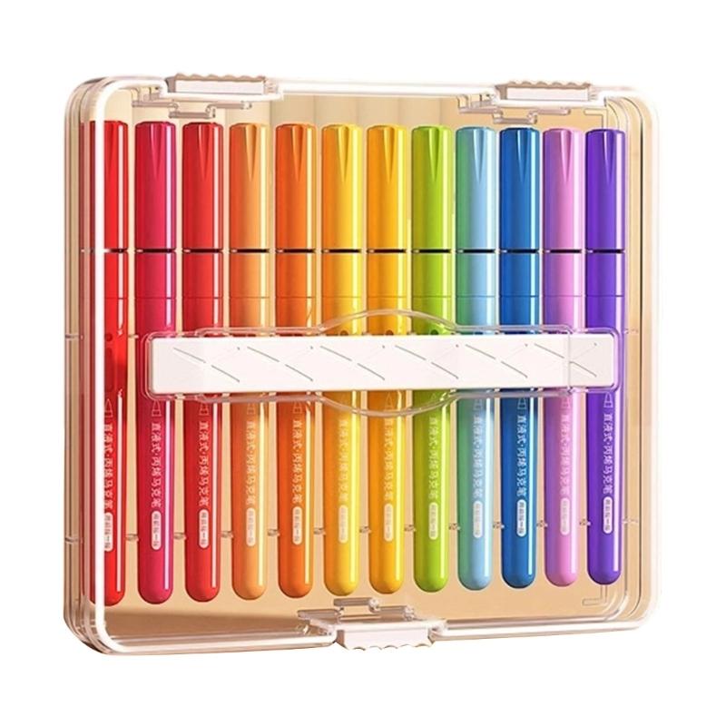 

12/24 Colors Acrylic Pen Acrylic Paint Markers Colouring Pen Acrylic Markers Graffiti Marker with Soft Tip for Drawing