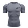 Men's Shark Print Compression Shirt Quick Dry Breathable Outdoor Workout Training Jogging Top ZY