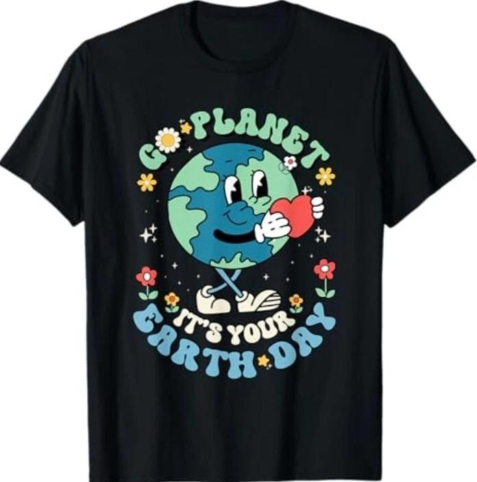 Cute Go Planet Its Your Earth Day 2025 Teacher Kids Groovy T-Shirt 2XL