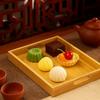 with Handle Bamboo Tray Rectangle Dessert Tray Bread Tray Fruit Tray  Dining Table