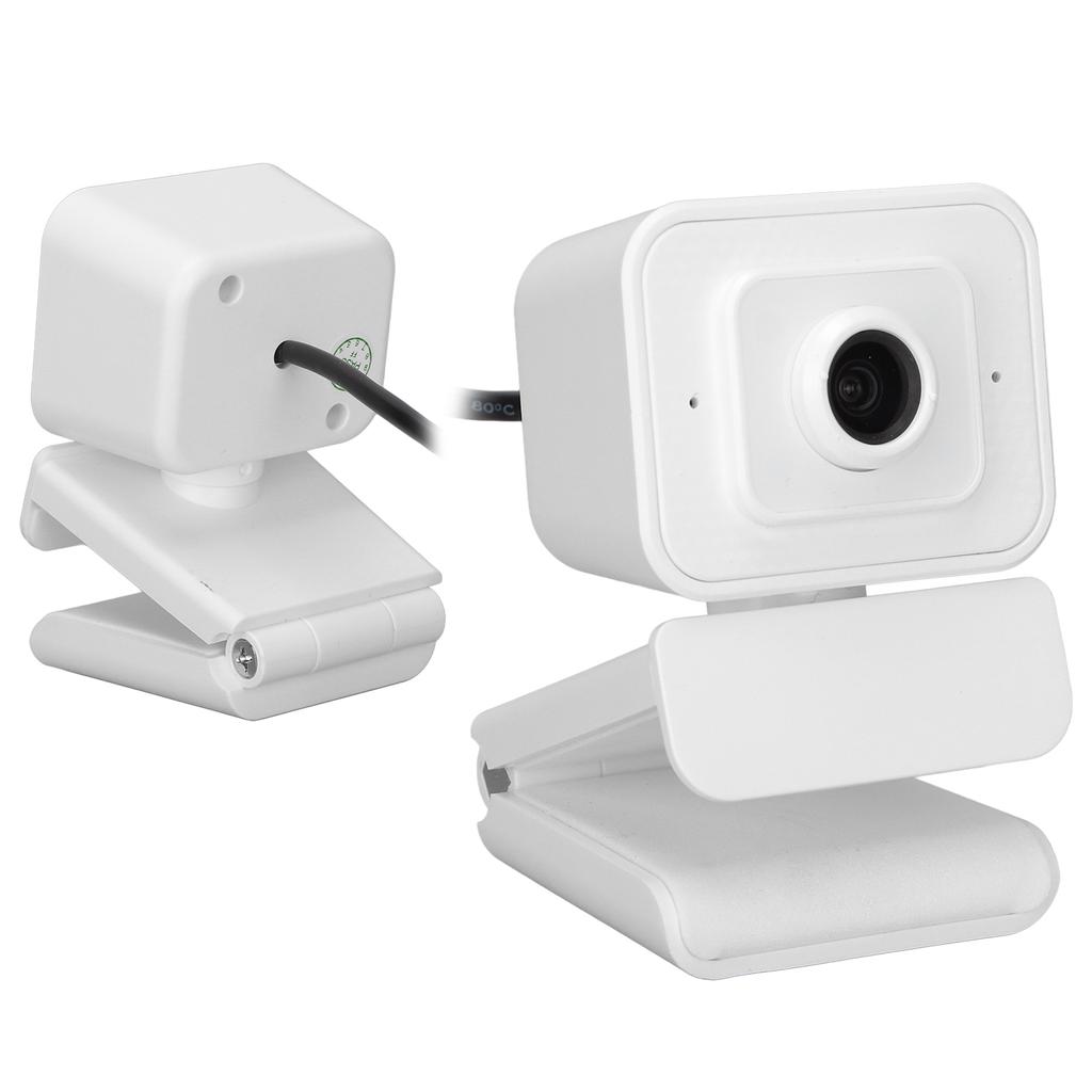 White Web Cam High Resolution 1080P 30fps 360 Degrees  Rotation USB Computer Webcam for Live Broadcast Online Class