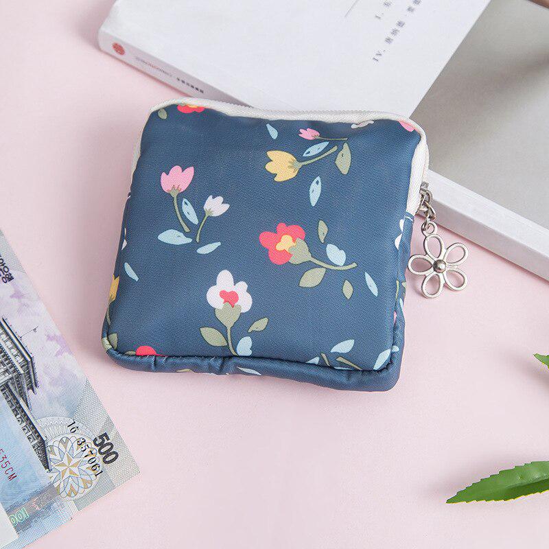 Mini Women Cosmetic Bag Cute Floral Small Makeup Bags Toiletry Organizer Female Coin Card Storage Purse Make Up Case Bag