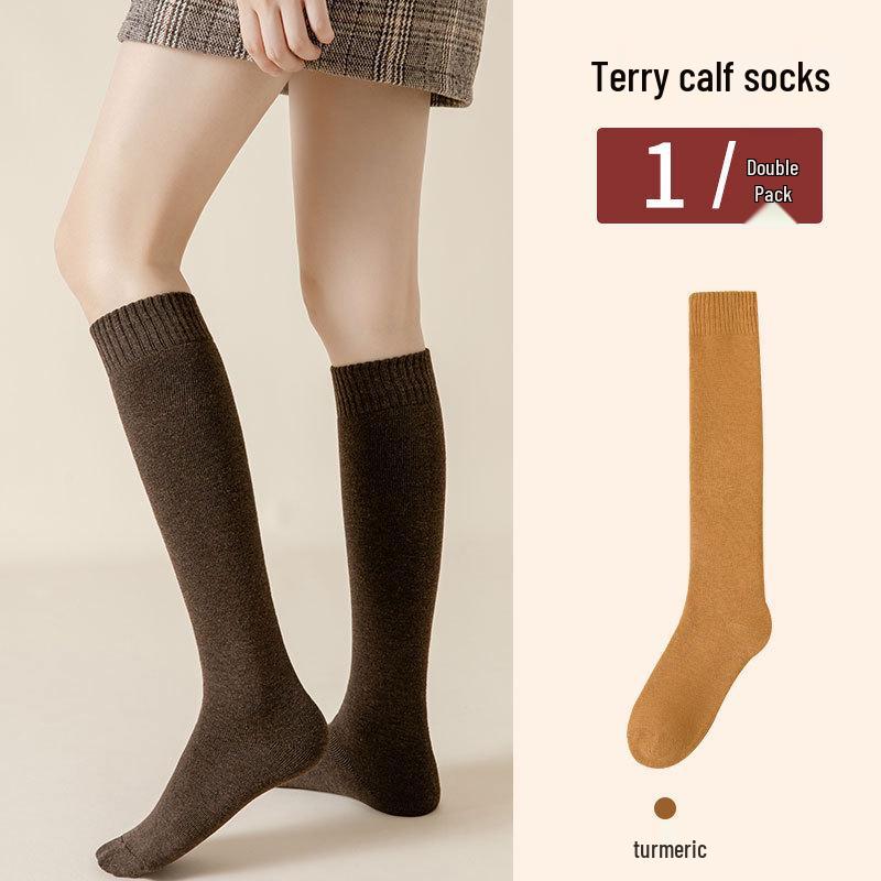 Thickened Velvet Warm Knee-High Compression Socks for Women - Slimming Long Winter Socks