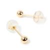 Goods 18K K18 Round Both 2 18k [Happy Shop] Earrings, Ball, 3mm, Gold, Simple, Men's, Women's, Ears, Pieces, Classic,