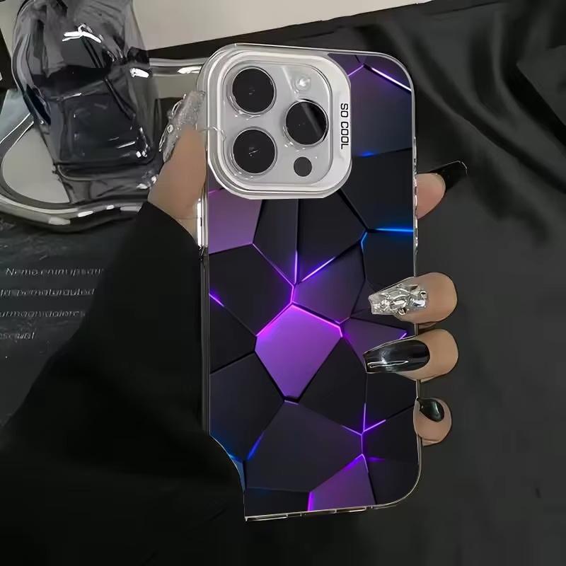 Honeycomb Building Block Phone Case For iPhone 11 Funda iPhone 13 16 Pro Max 14 15 12 16promax 15promax Soft TPU IMD Matte Cover