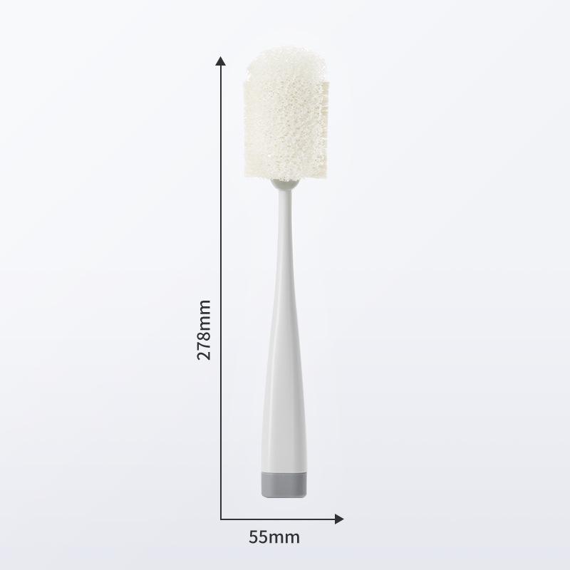 Long-Handle Kitchen Cup Scrub Brush Rust-Proof Sponge for Milk Bottles & Tea Stains, No Dead Corners