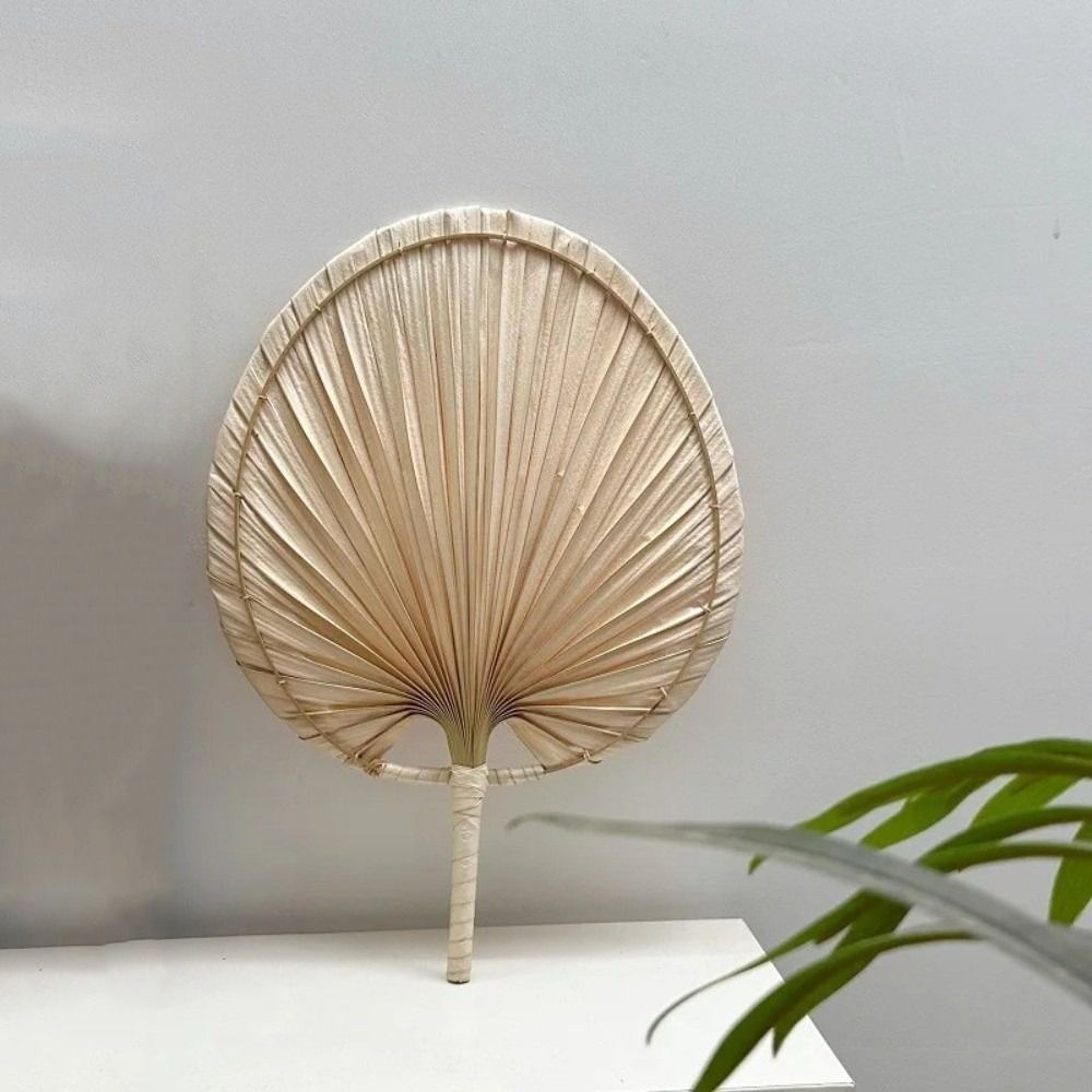 Portable Hand-woven Palm-Leaf Fan Lightweight Summer Cooling Fan  Wedding Decoration