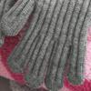 Daiso Ribbed Finger Hole Gloves Grey