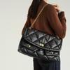 Xiaoxiang Layer Cowhide Grid High-end Chain Bag Women's Doubles Pocket Large Capacity Versatile Single Shoulder Tote