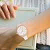 Fieldwork Analog Watch with Leather Simple Floral Rosam Women's Strap, Pattern, White, MKL2611-1