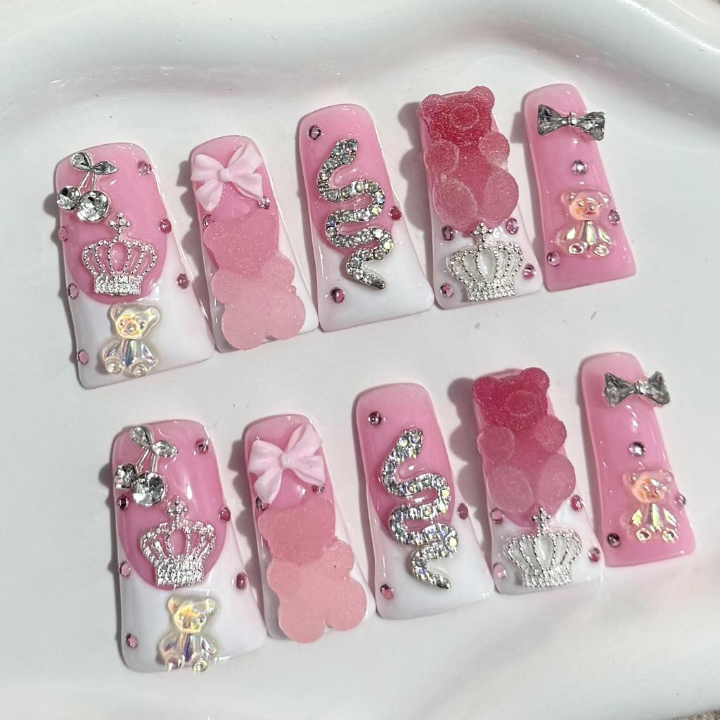 European & American Hot Selling Handmade Long Duckbill Aurora Bear Alloy Nail
