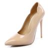 Fashion 2025 Women Shoes Luxury Brand Pumps Red Shiny Bottom Pointed Toe Black High Heels Thin Heel 12cm Sexy Wedding Party Ladies Shoe