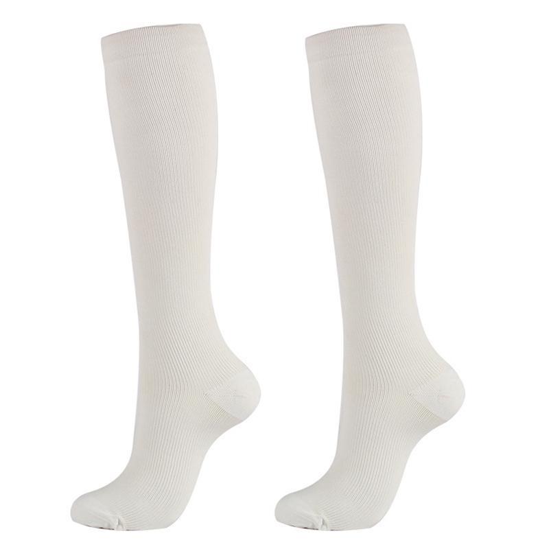 1 paio di calzini lunghi a compressione unisex da donna e da uomo, per alleviare il dolore alle gambe, vene sotto pressione, calze al ginocchio