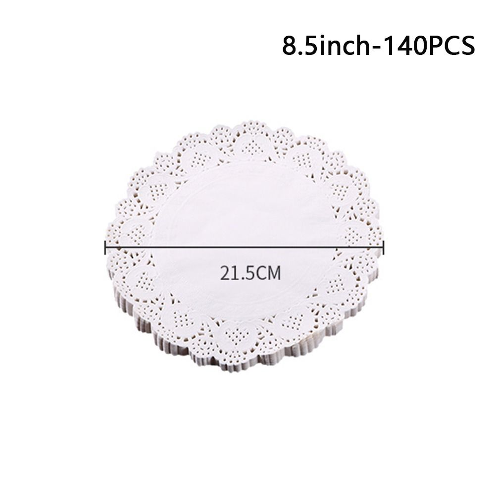 140 Pcs Round Baking Paper White Lace Paper New Oil-absorbing Paper  Cake Baking