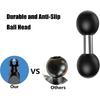 Double 1"" Ball Mount Base Ball Adapter Compatible With RAM Mounts B Size Double Socket Arms, Black, Silver/Black, M-11-1
