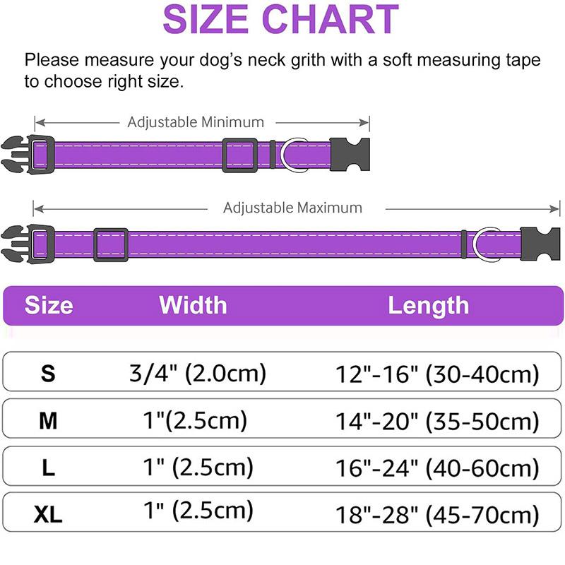 Reflective Dog Collar Sturdy Adjustable Pets Collar For Medium Large Dogs Soft Neoprene Padded Nylon for Medium Large Dogs