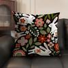Fresh Floral Pattern Cushion Cover Summer Breathable Linen Organic Fabric Double-Sided Printing Sofa Pillow Case Home Decor