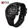 Oufanni Men's Quartz Watch - Fashionable, Waterproof, Luminous, Trendy Sports Design with Calendar & Small Seconds Hand