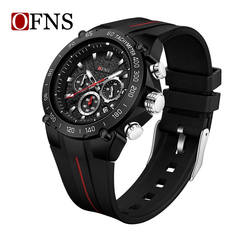 OFNS Men s Luminous Quartz Watch with Calendar & Six-Hand Display, Waterproof & Simple Design.