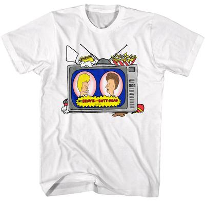 T-shirt Homme Beavis and Butthead Nourriture Junk & TV