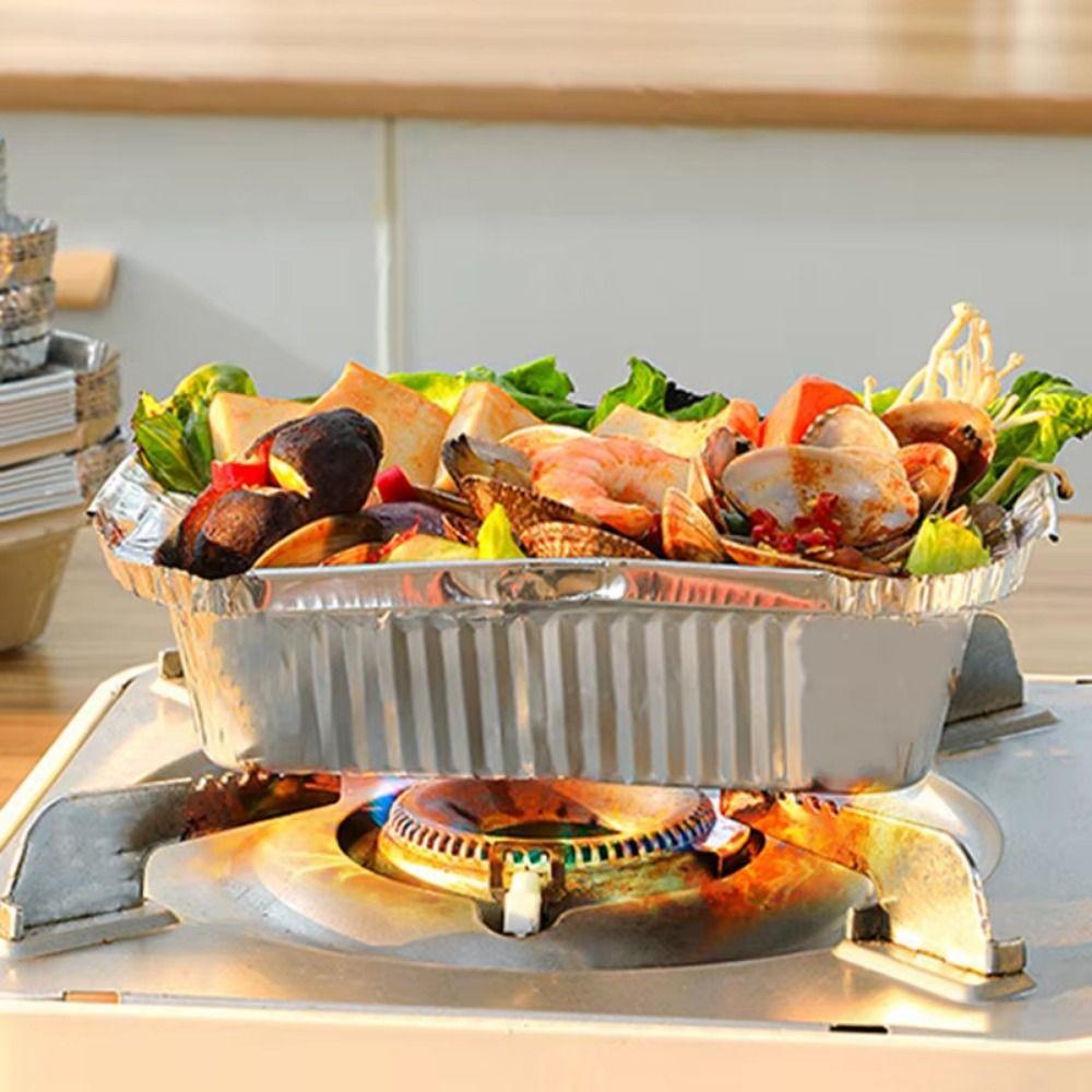 50Pcs 230-700ML Aluminum Foil Paper Liner Non-stick Disposable Oven Cooking Pan  Camping