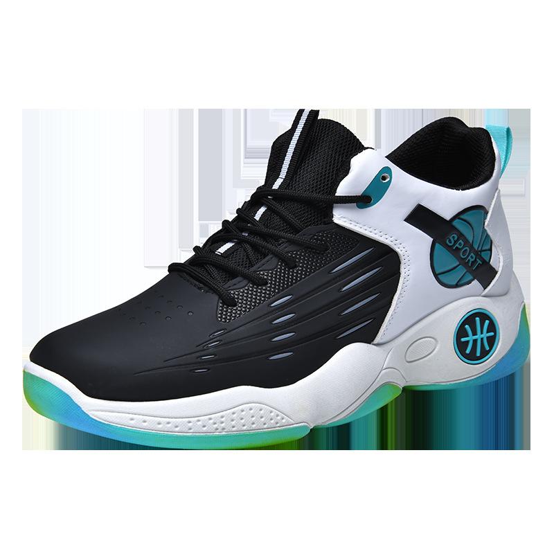 Autumn New Outdoor Youth Basketball Shoes Mid-top Lace-up Thick-soled Breathable Fashion Sneakers