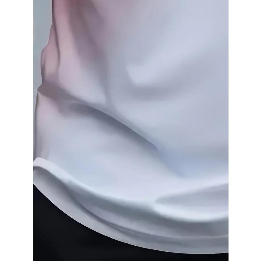 Gradient Master 3D Print Short Sleeve T-Shirt - Ultra-Breathable, Moisture-Wicking, Quick-Drying Athletic Top for Spring and Summer Outdoor Activities