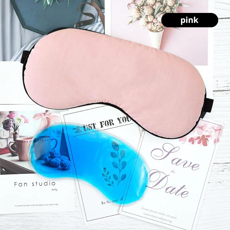 Durable And Safe Sleep Light Blocking Eye Mask And Gel Cold Ice Pack Double-Sided Ice Silk Warm Cool Sleep Eye Mask For Travel Sleeping