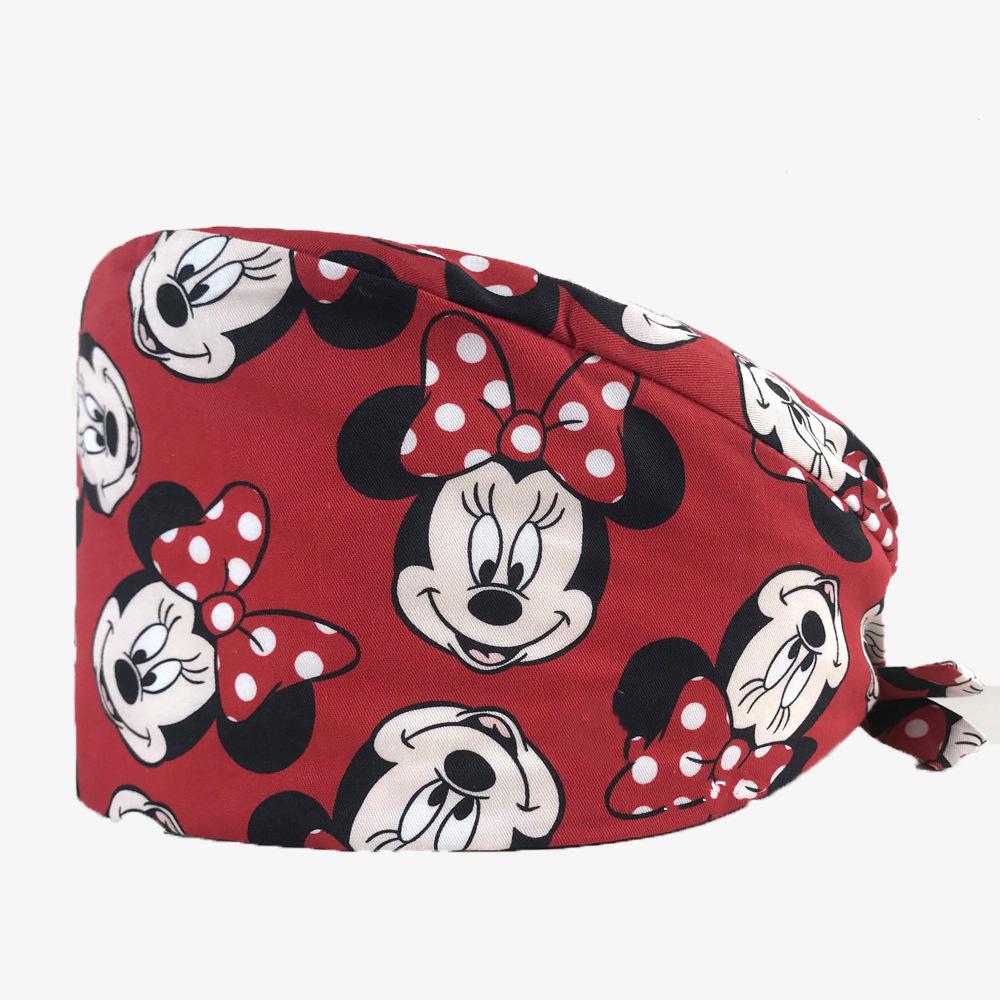 Women's Cotton Surgical Cap - Cartoon Print Nurse & Dentist Hat