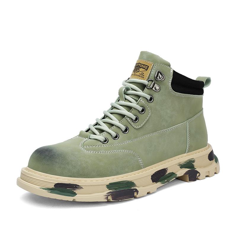 

Autumn and winter new youth outdoor high-top Martin boots men s trend lace-up casual tooling shoes leather boots 44