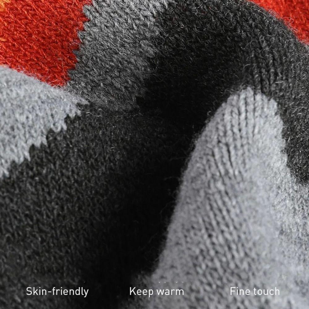 Fleece Knit Gloves Touchscreen Wool Gloves Windproof Full Finger Mittens