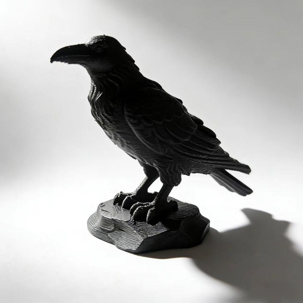 3D Printed Simulation Crow Model Raven Prop Bird Ornaments Craft Crow Statue Crafts  Farm