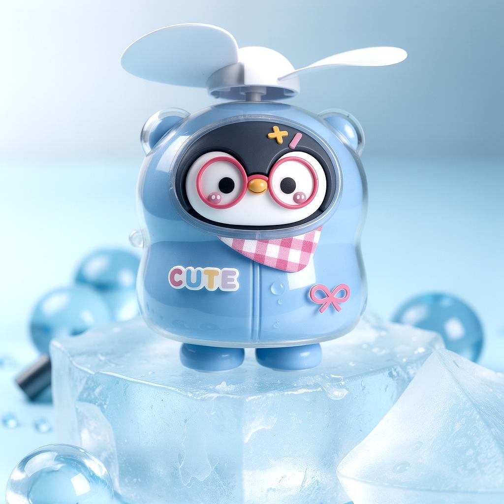 New USB Rechargeable Silent Handheld Cartoon Mini Fan for Kids and Students