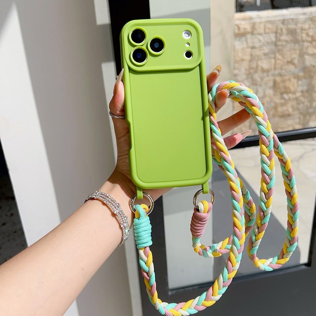 Crossbody Lanyard Candy Phone Case For iPhone 17 16 Plus 15 14 Pro Max 13 12 11 AIR 16e X XS XR 7 8 SE Shockproof Cover