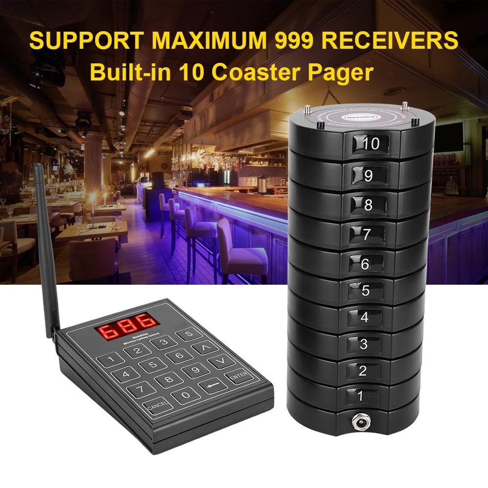 668‑S Wireless Guest PaginG Queuing System 1 Tastatur Sender+10 Coaster Pager