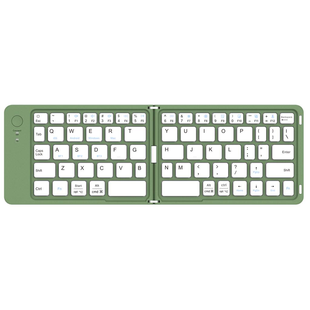 Mini Foldable BT Keyboard with Stand Wireless Full Size Keyboard Type-C Charging Portable BT Key Pad for Android iPhone iPad Mac