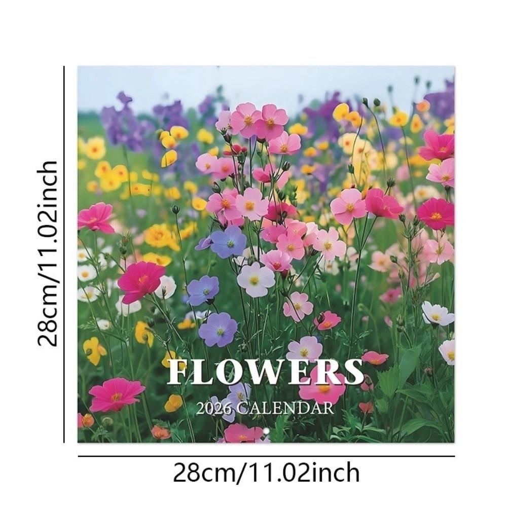 12 Month Floral Design Calendar Wall Hanging Planner Calendar Aesthetic 2026 Calendar  Office Use