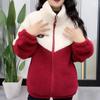 Women's Fuzzy Fleece Jacket Zip Up Stand Collar Sherpa Coat Fall
