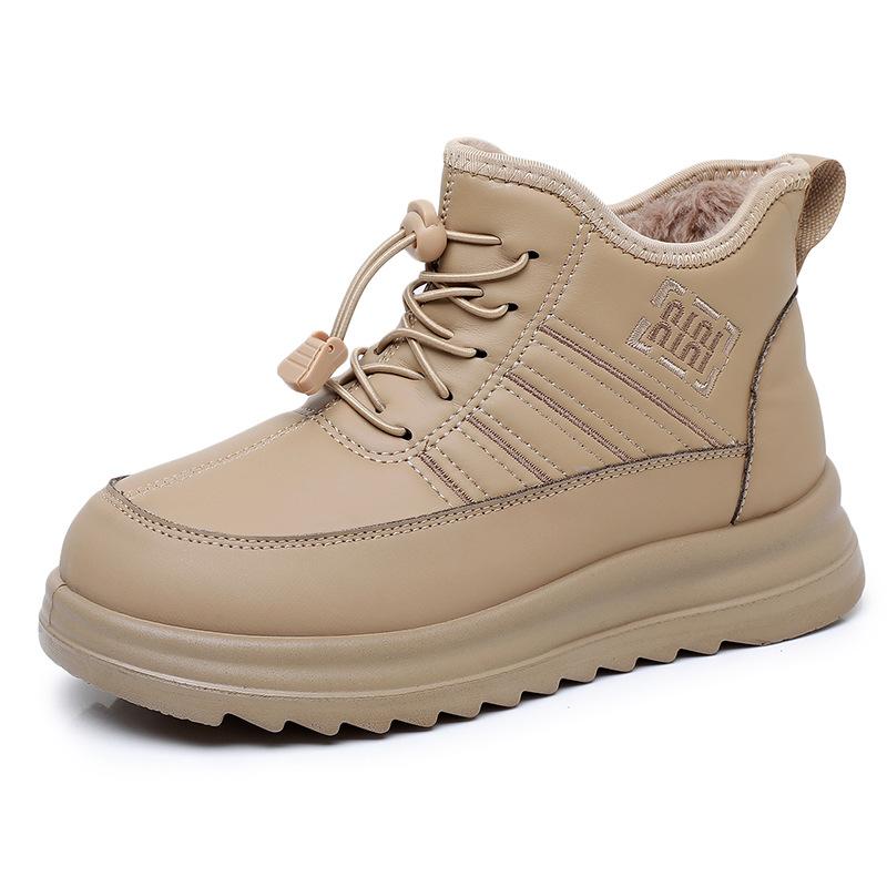 

Женские зимние теплые нескользящие ботинки-дутики большого размера на мягкой подошве с меховой подкладкой до щиколотки, нескользящие, для пешего туризма, для активного отдыха, хлопковые ботинки 36 хаки