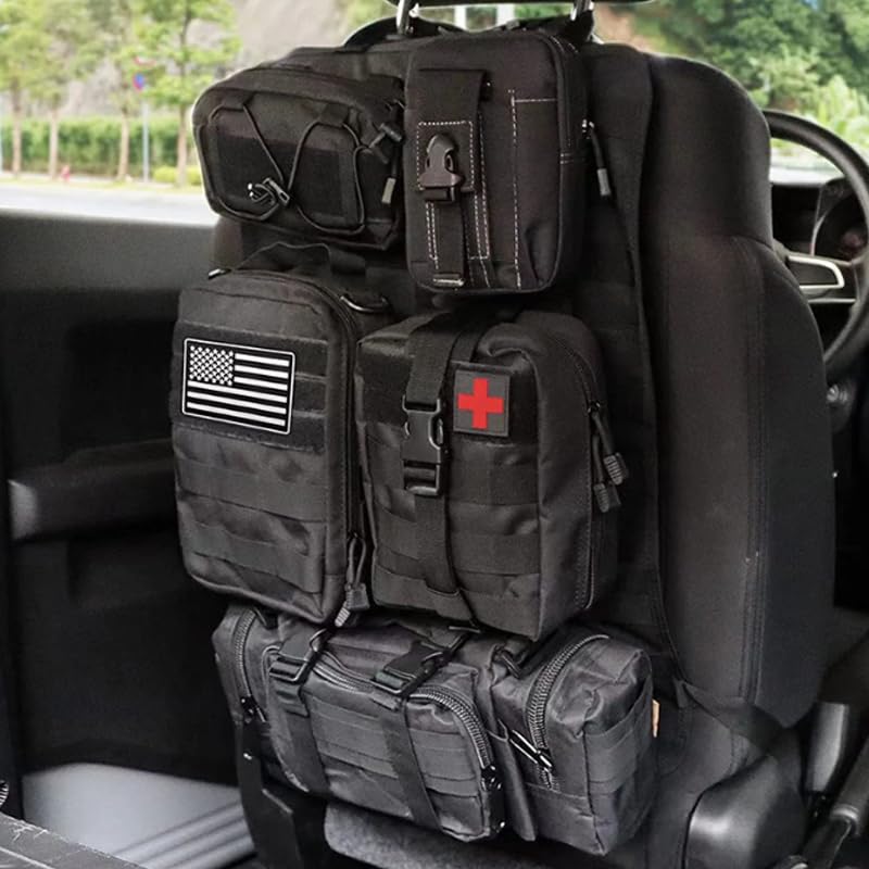 MGC Car Seat Back Car Car Tissue Convenient Back Seat Storage Bag with Removable Tactical Car Seat Back Organizer Pocket, Accessories, Case, Panel,
