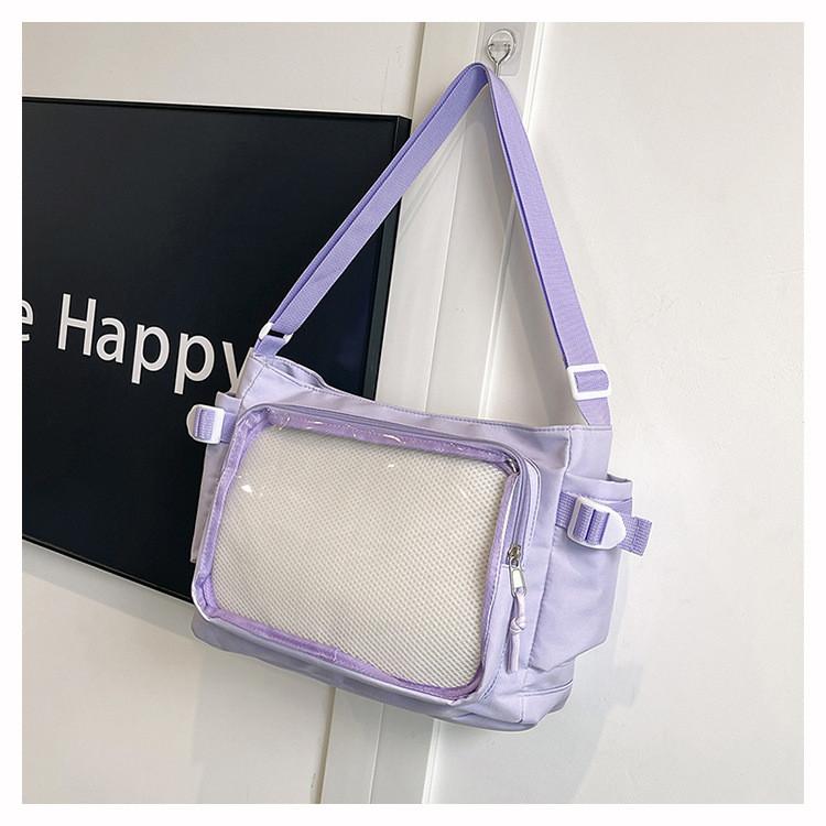 Japanese College Style Large Clear Jelly Bag With Zipper For Casual Travel