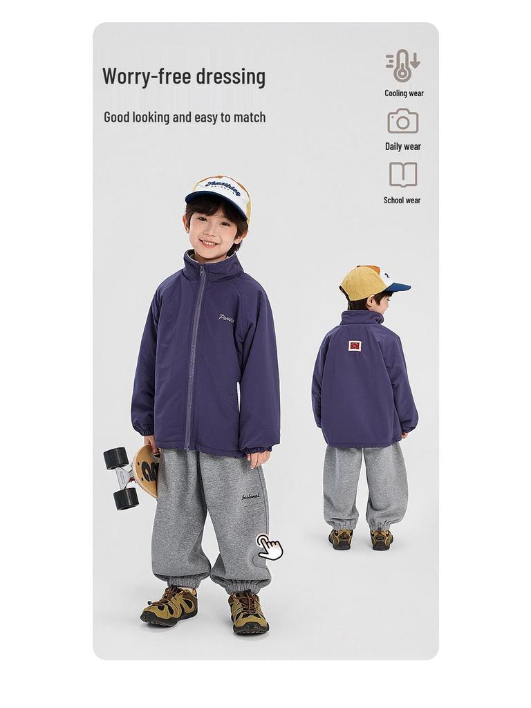 Boys' Fleece-Lined Jacket - Fairy Tale Memory, Autumn-Winter 2025 Collection, Medium-Large, Thickened Winter Wear.