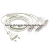 2m EU Standard 1-to-3 Male-to-Female Power Extension Cord with European Two-Pin Converter Plug